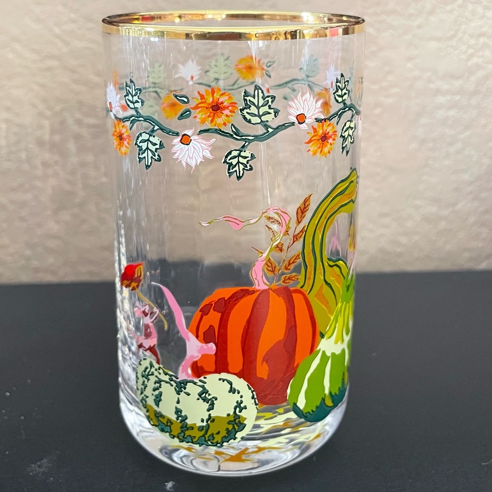 Anthropologie Inslee Farris Autumn’s Bounty Pumpkin glass